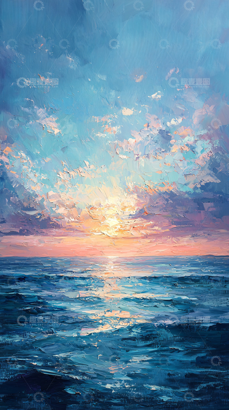 高清大图下载【趣麦麦图】海面日出高清图片