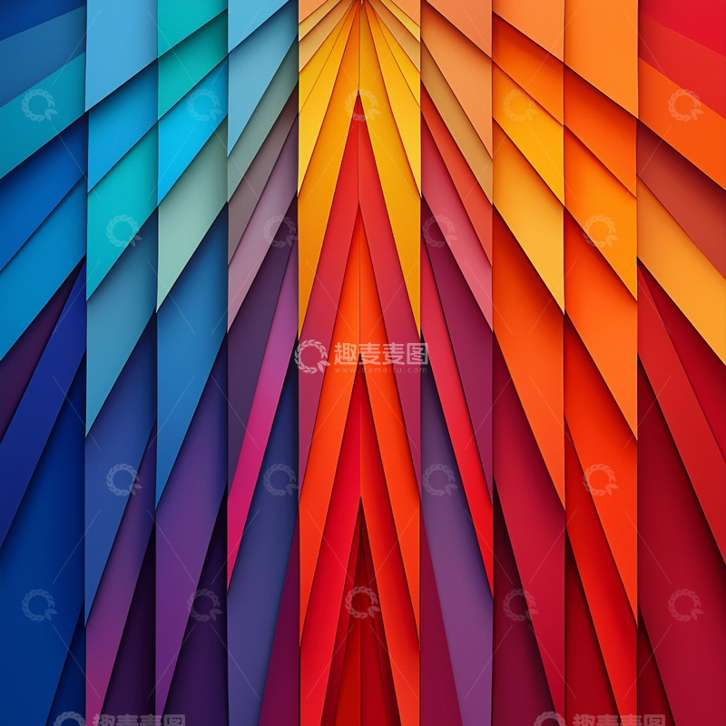 高清大图下载【趣麦麦图】彩色条纹渐变堆叠图案