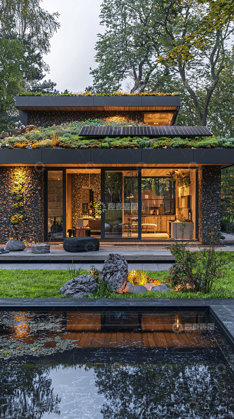 高清大图下载【趣麦麦图】自然和谐的现代小屋