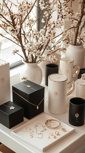 精致珠宝和瓷器静物