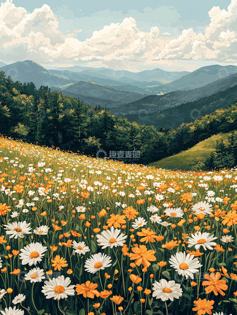 高清大图下载【趣麦麦图】鲜花盛开的山谷