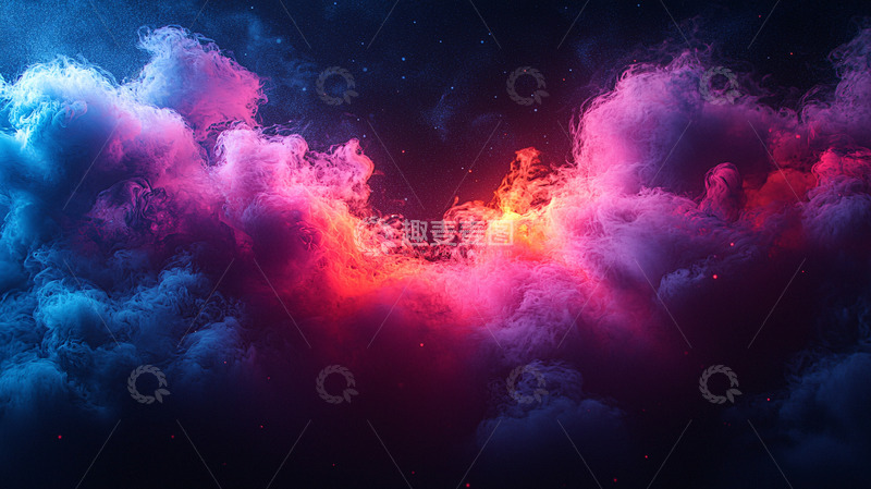 高清大图下载【趣麦麦图】绚丽的彩色烟雾背景