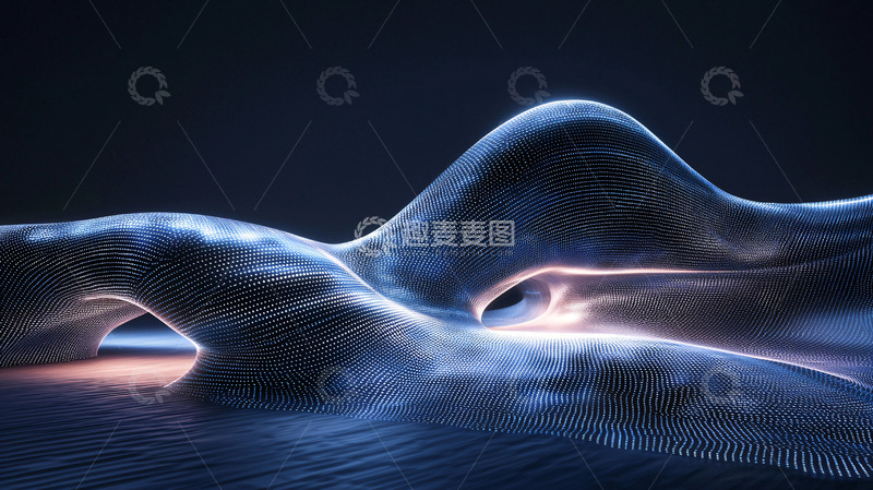 高清大图下载【趣麦麦图】抽象波浪发光背景