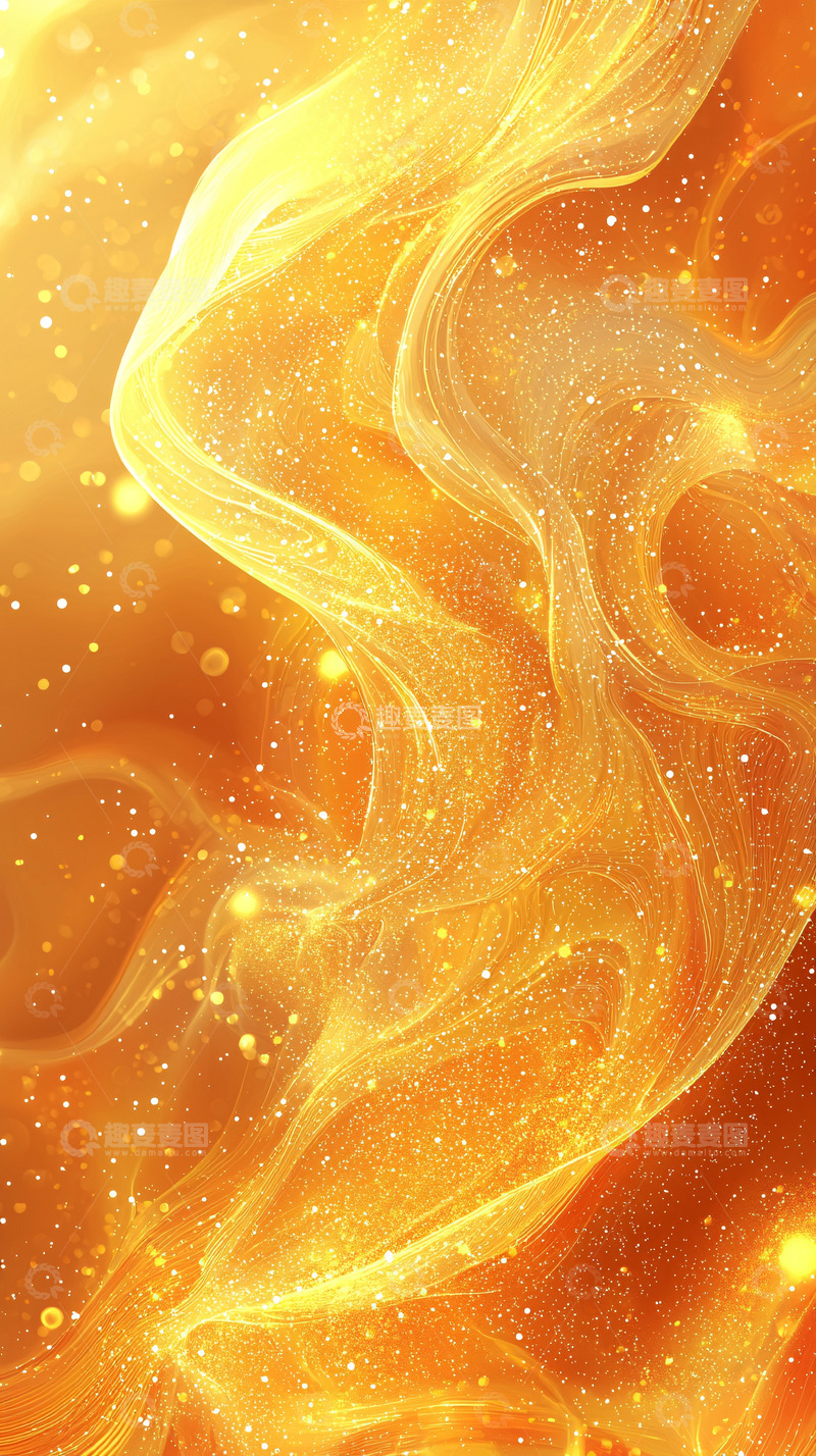 高清大图下载【趣麦麦图】金色流动抽象背景