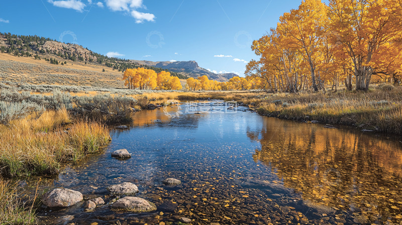 高清大图下载【趣麦麦图】秋日河流风光