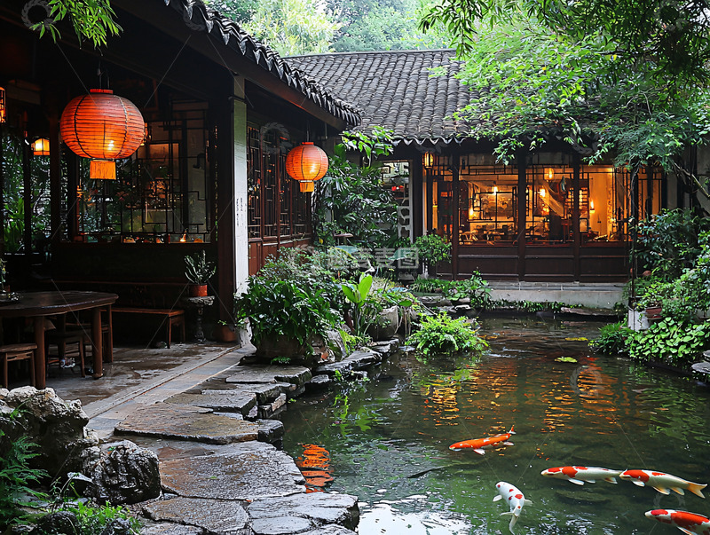 高清大图下载【趣麦麦图】古风庭院静谧祥和