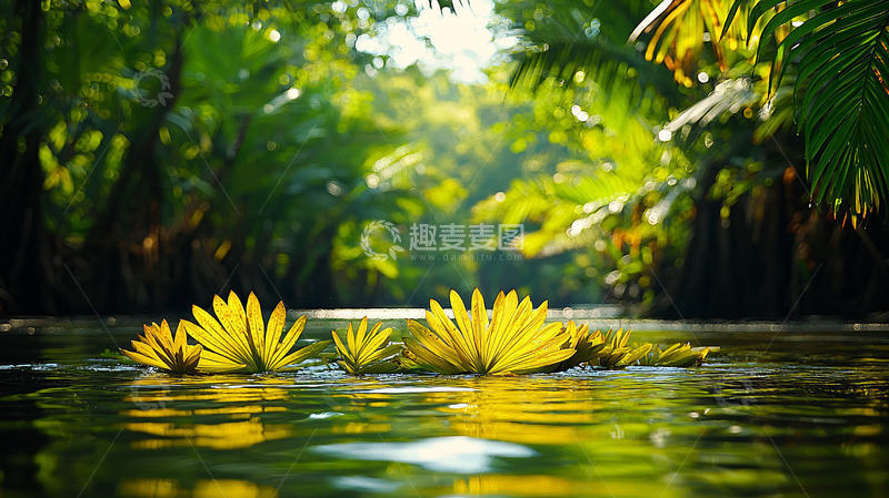 高清大图下载【趣麦麦图】热带水域的黄色花朵