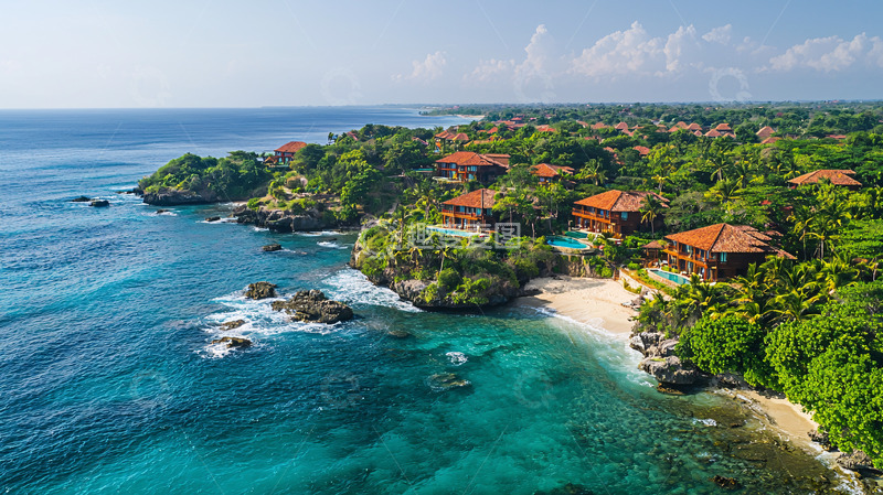 高清大图下载【趣麦麦图】豪华海滨别墅鸟瞰