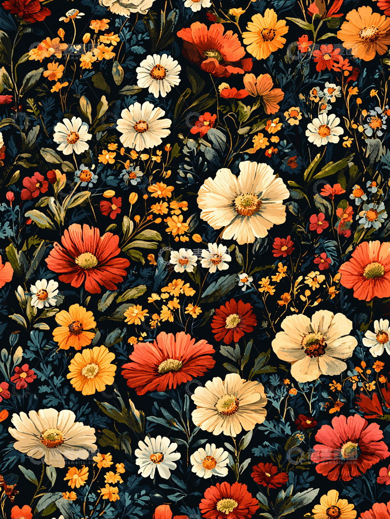 高清大图下载【趣麦麦图】繁花盛开的田园