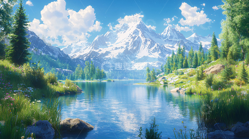 高清大图下载【趣麦麦图】宁静的湖面高清图片