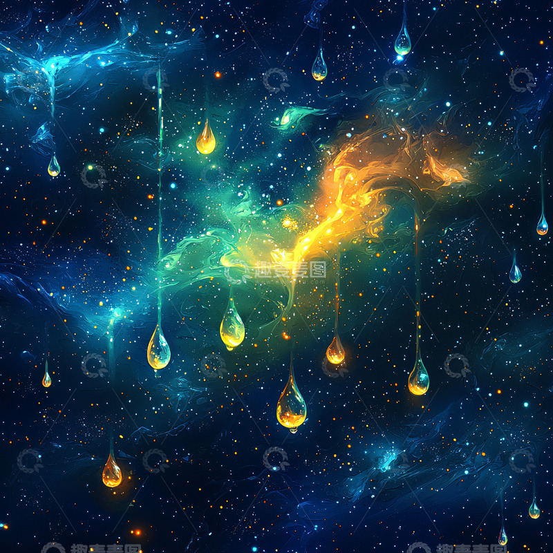 高清大图下载【趣麦麦图】星空水滴梦幻唯美意境