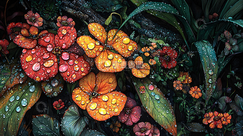 高清大图下载【趣麦麦图】雨后花朵高清图片