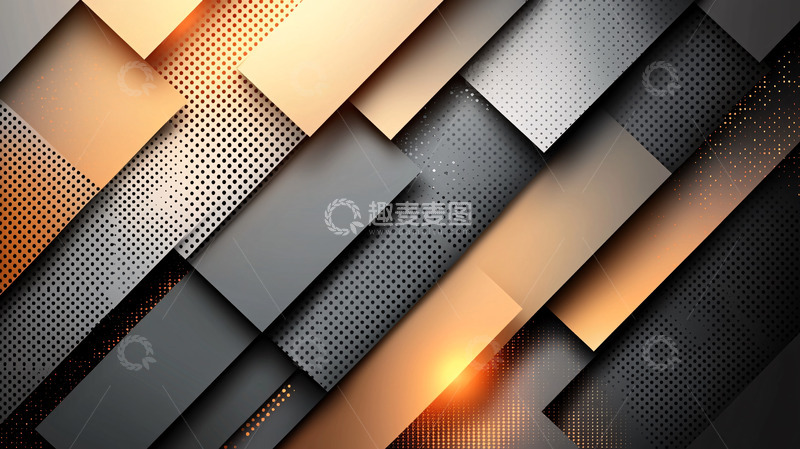 高清大图下载【趣麦麦图】金属质感几何叠加背景