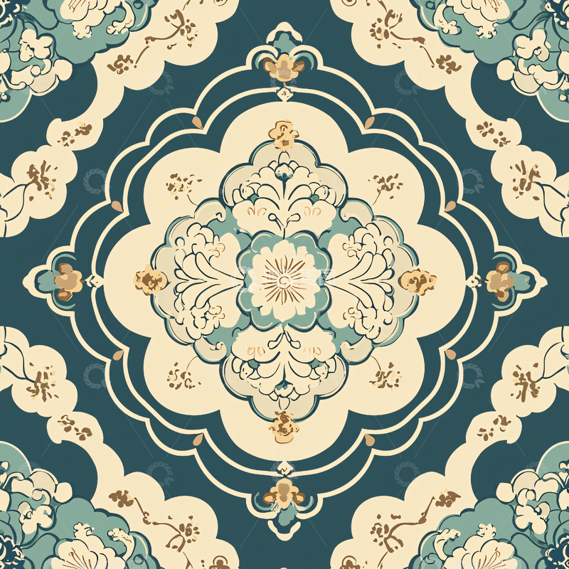 高清大图下载【趣麦麦图】古典花纹瓷砖图案