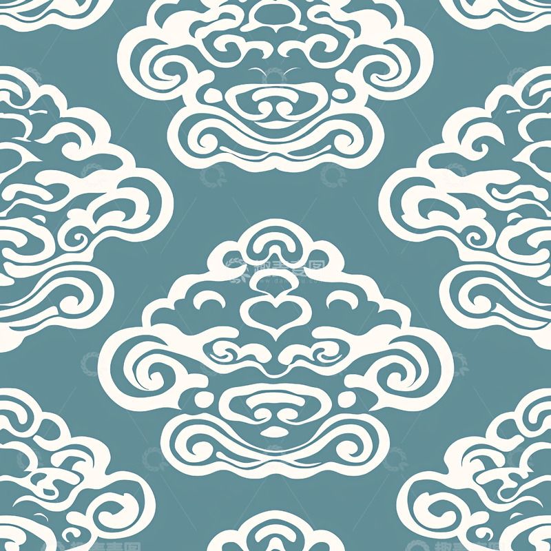 高清大图下载【趣麦麦图】祥云图案底纹