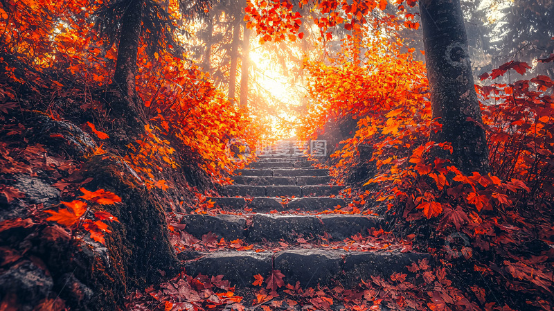 高清大图下载【趣麦麦图】秋日森林小路