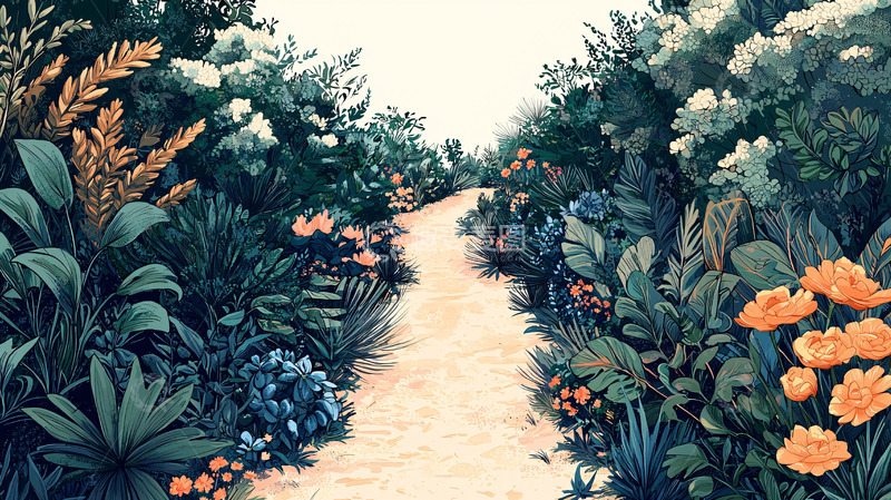 高清大图下载【趣麦麦图】花园小径高清图片
