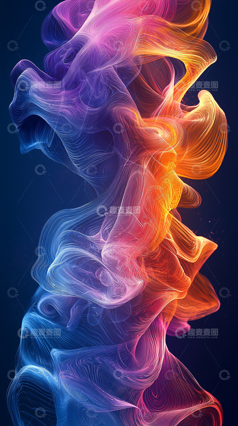 高清大图下载【趣麦麦图】彩色烟雾漩涡