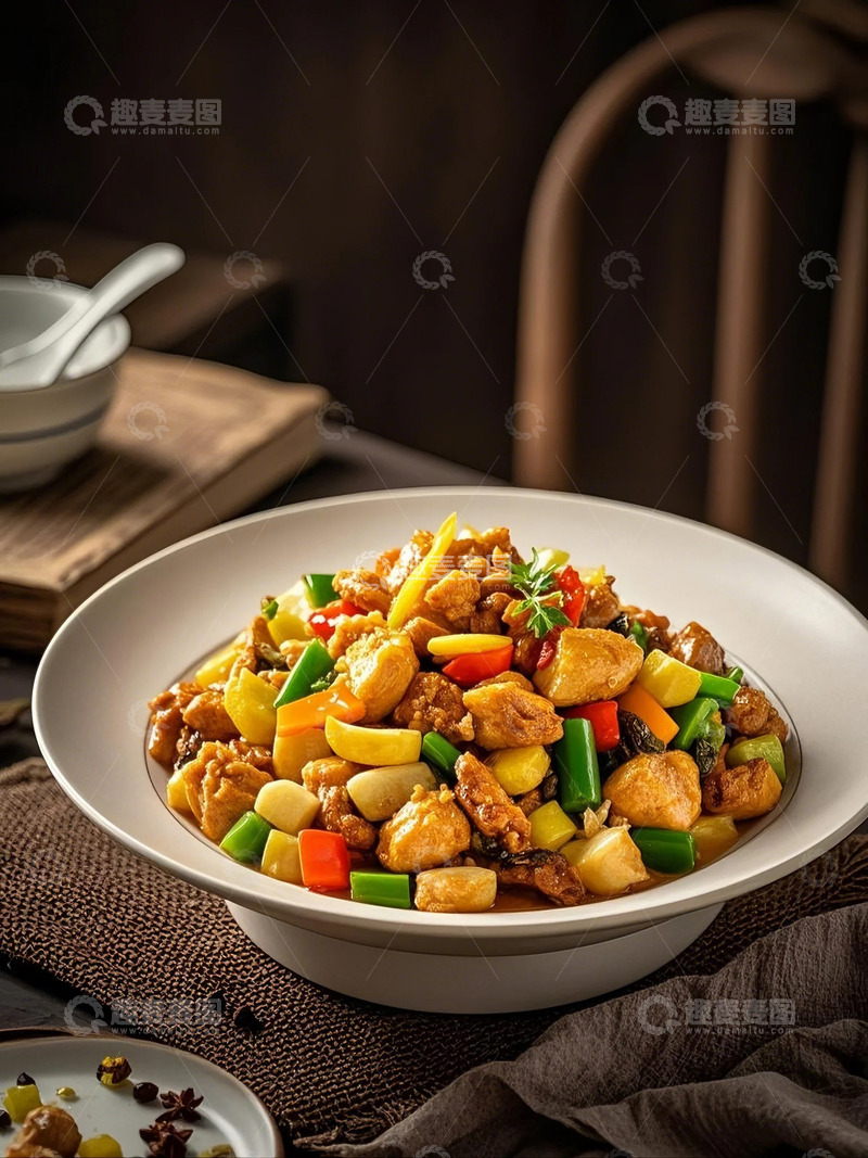 高清大图下载【趣麦麦图】美味炒鸡特写