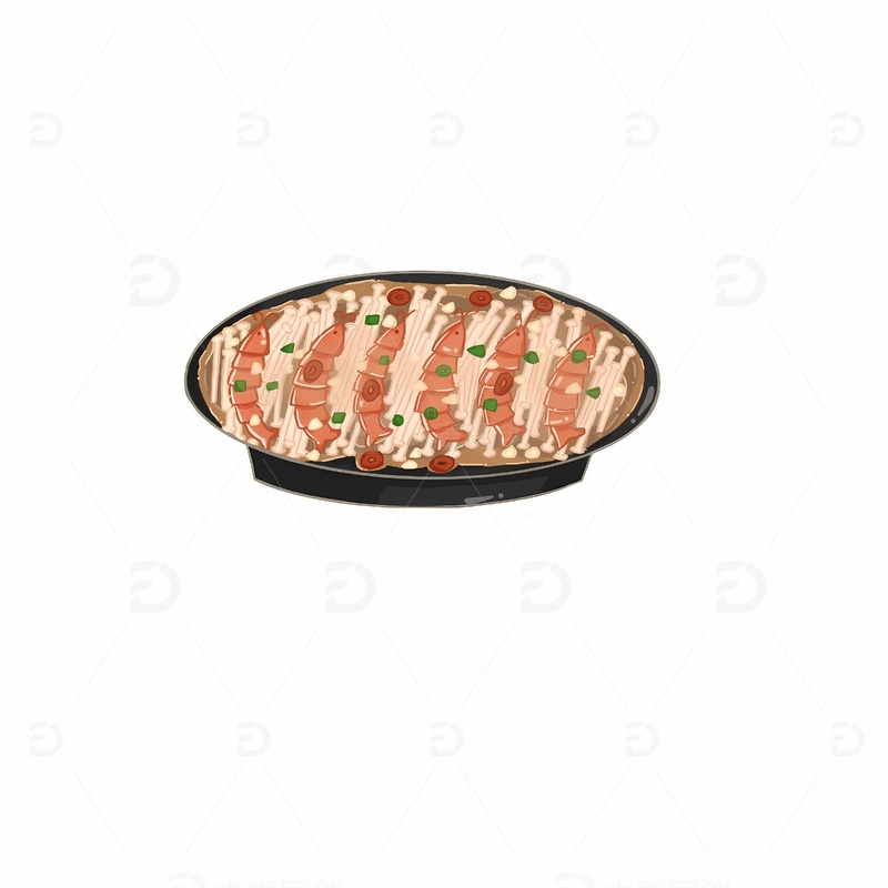 高清大图下载【趣麦麦图】金针菇蒜蓉虾