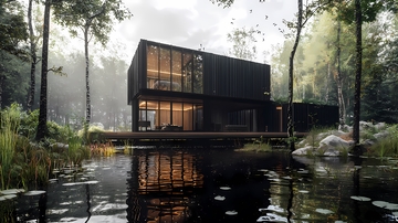 林中泳池简约别墅