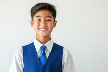 开心的一位中学生