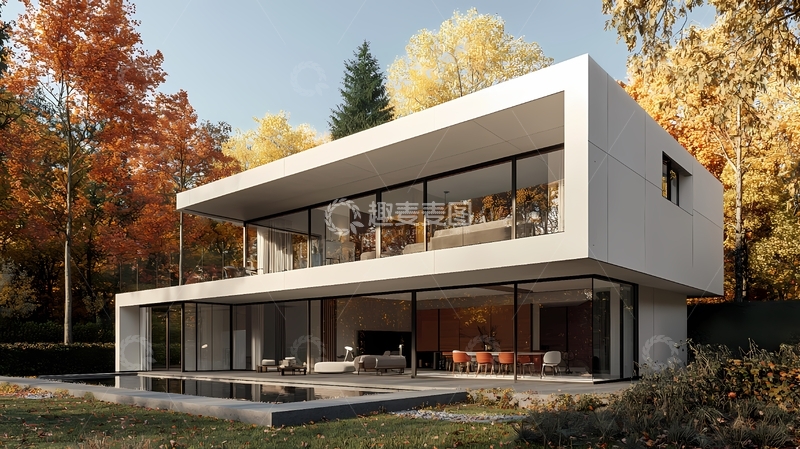 高清大图下载【趣麦麦图】林中现代简约别墅