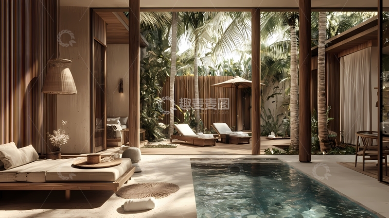 高清大图下载【趣麦麦图】别墅中带泳池