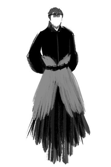 手绘水墨风格契丹人人物素材