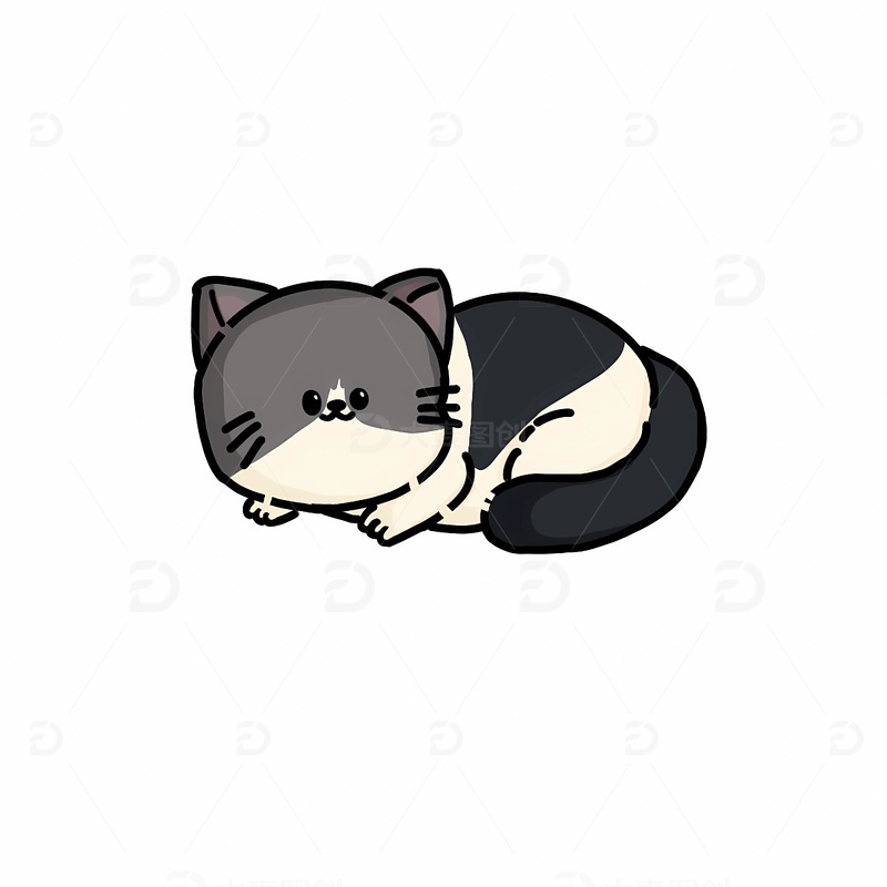 趴在地上的可爱小猫