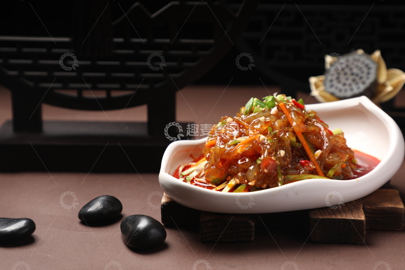 高清大图下载【趣麦麦图】香醋拌蛰皮凉菜