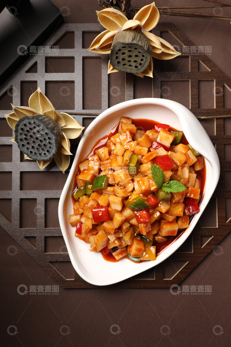 高清大图下载【趣麦麦图】白玉藕丁凉菜1
