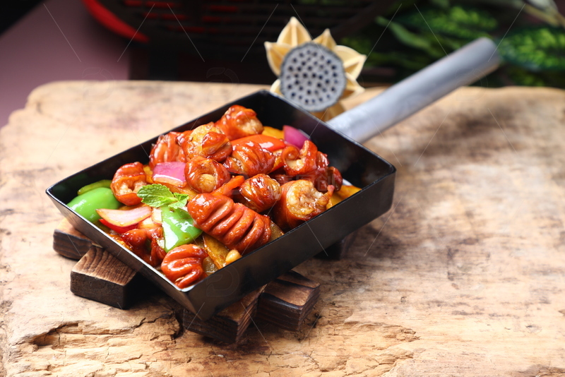 高清大图下载【趣麦麦图】肥肠炒土豆片