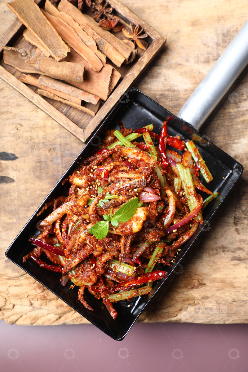 高清大图下载【趣麦麦图】孜然鱿鱼爪戳子肉1
