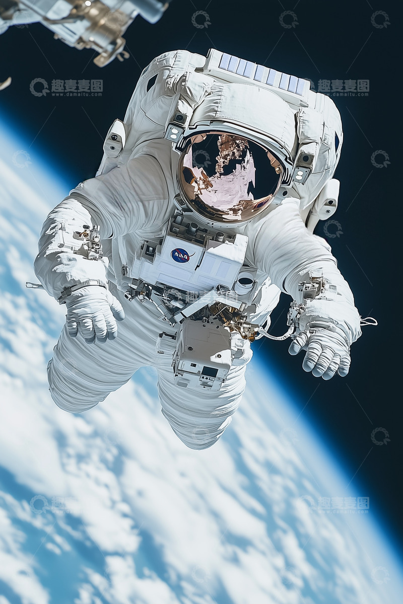 高清大图下载【趣麦麦图】悬浮在太空的宇航员摄影图