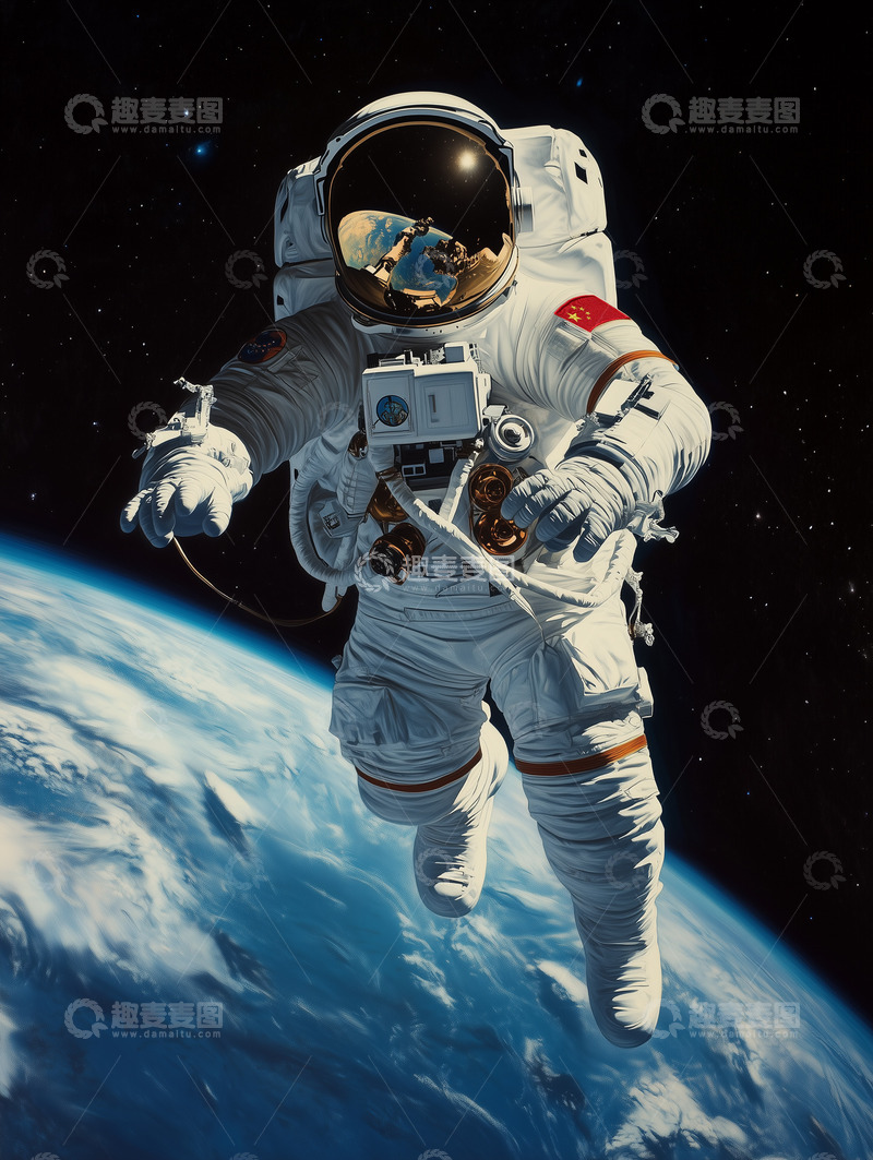高清大图下载【趣麦麦图】太空中的中国宇航员摄影图
