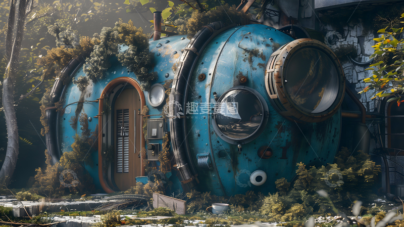 高清大图下载【趣麦麦图】AIGC-胶囊屋