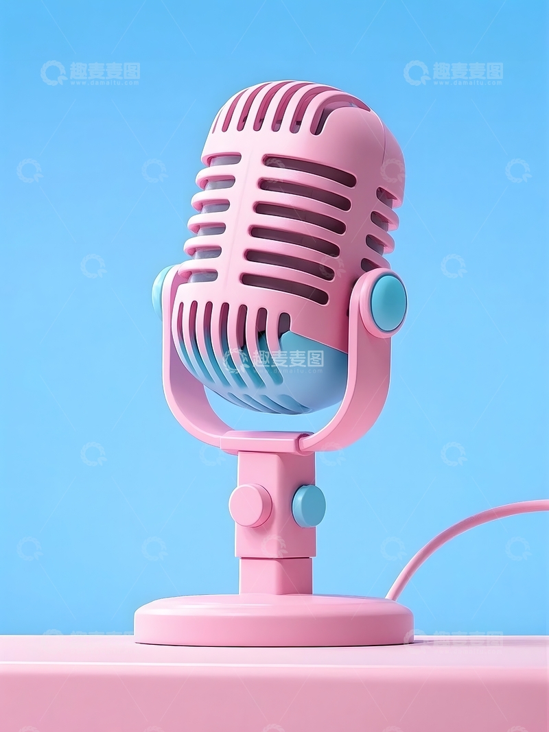 高清大图下载【趣麦麦图】3D直播麦克风元素2