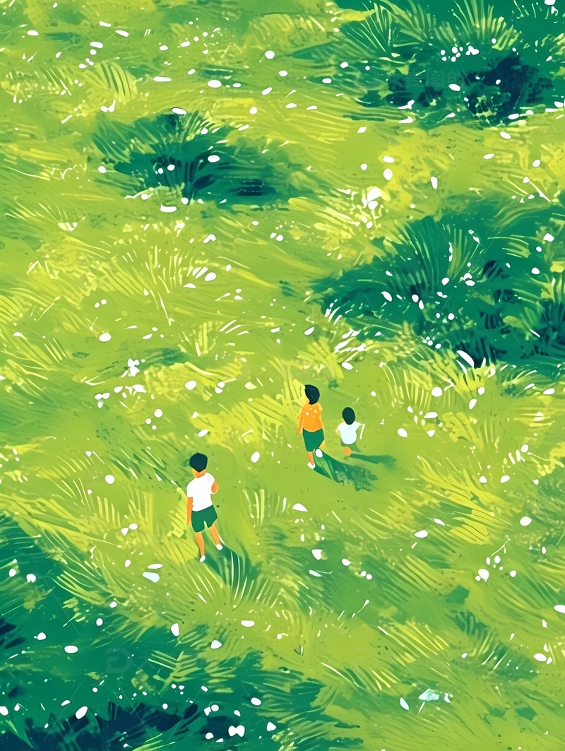 春天俯瞰踏春背景