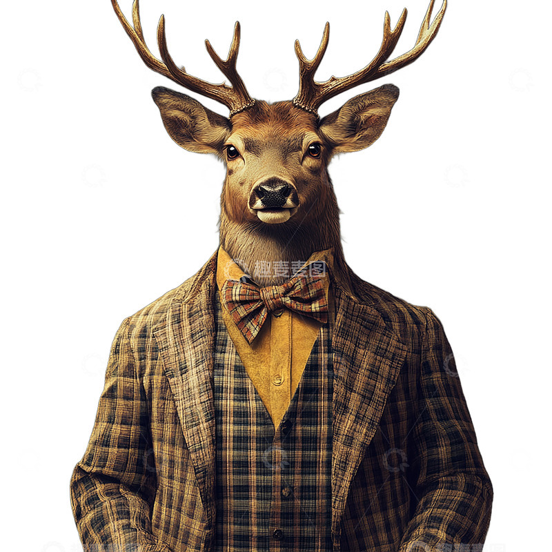 高清大图下载【趣麦麦图】正直绅士鹿先生