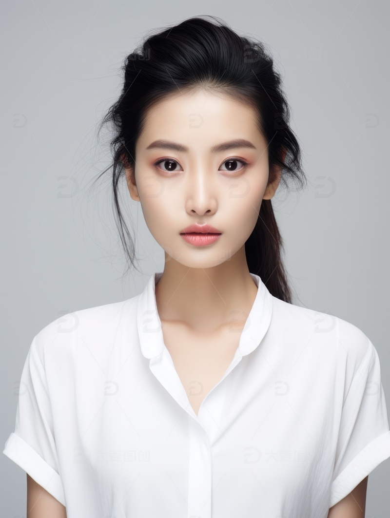 高清大图下载【趣麦麦图】一位长发美女肖像