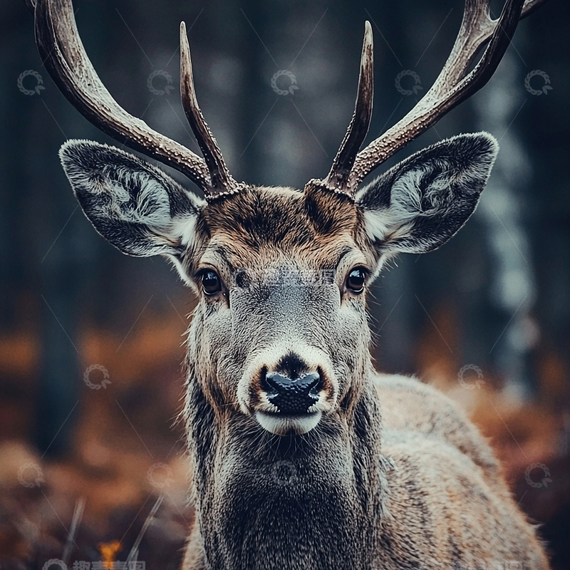 高清大图下载【趣麦麦图】森林鹿影特写