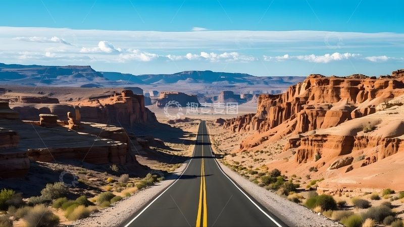 高清大图下载【趣麦麦图】戈壁上的笔直公路3