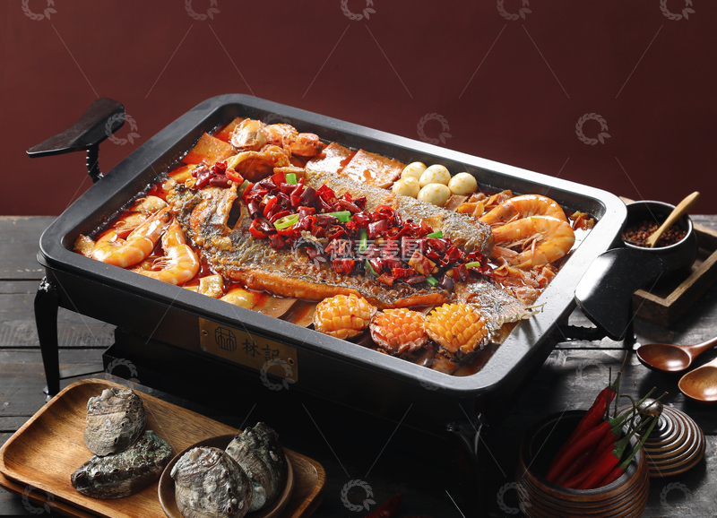 高清大图下载【趣麦麦图】海鲜毛血旺烤鱼1