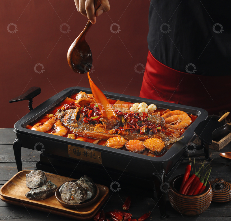 高清大图下载【趣麦麦图】海鲜毛血旺烤鱼2