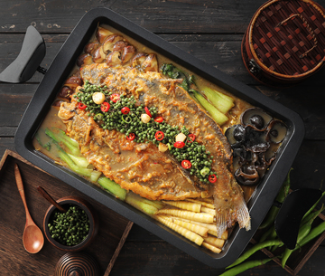 鲜青椒烤鱼摄影图2