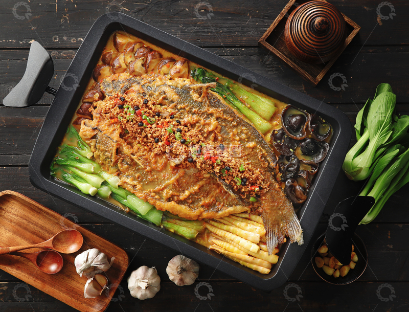 高清大图下载【趣麦麦图】-蒜香豆豉烤鱼2