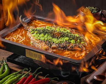 铁盘鲜青椒烤鱼1