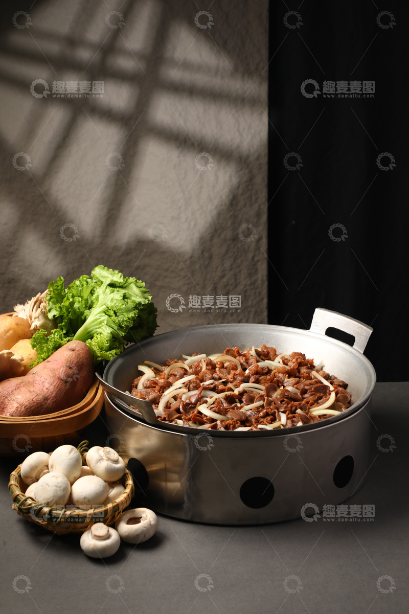 高清大图下载【趣麦麦图】外脊筋鸡胗铝盆煎肉2