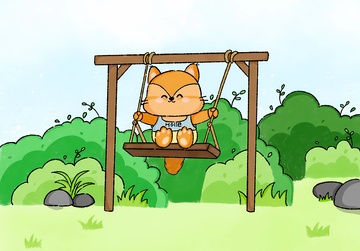 荡秋千的小松鼠